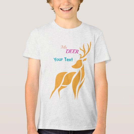 Mr. Deer Graphic – Rustic Woodland Style トライブレンドＴシャツ (正面)