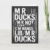 MR Ducks Funny Phonetic Joke Distressed American カード (正面)