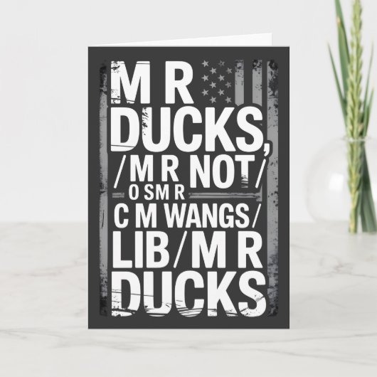 MR Ducks Funny Phonetic Joke Distressed American カード (正面)
