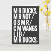MR Ducks Funny Phonetic Joke Southern Humor Gift カード (黄色い花)
