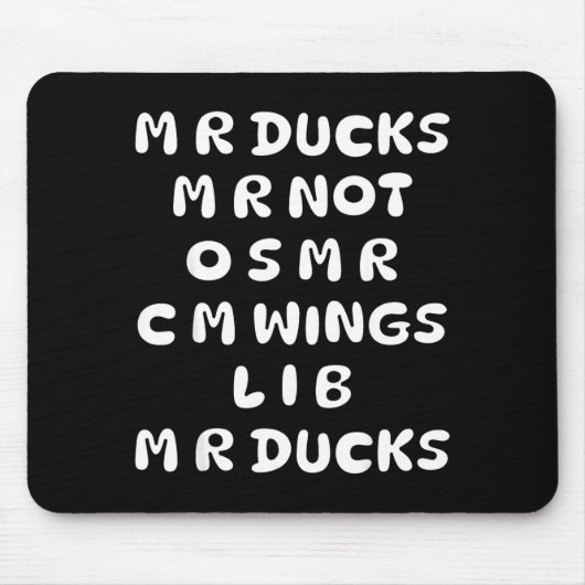Mr Ducks Mr Not Osar Cm Wings Funny Duck  マウスパッド (正面)