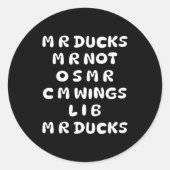 Mr Ducks Mr Not Osar Cm Wings Funny Duck  ラウンドシール (正面)