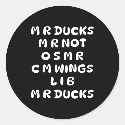 Mr Ducks Mr Not Osar Cm Wings Funny Duck  ラウンドシール (正面)