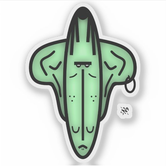 Mr Ears – 漫画顔v1 シール (正面)