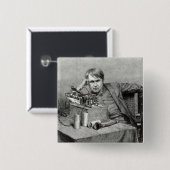 Mr.Edisonの新しいレコードプレーヤー 缶バッジ (正面&裏面)