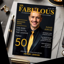 Mr. Fabulous 50歳の誕生日雑誌表紙風デザイン