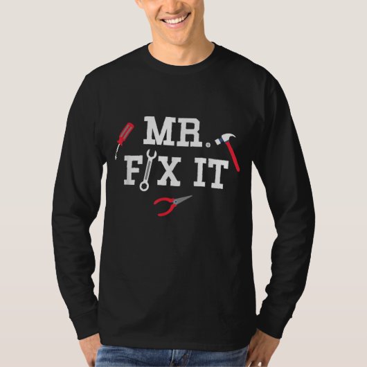 Mr. Fix It Father's Day Hand Toolsパパ Tシャツ (正面)