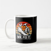 Mr. Fix It Funny Dad Shirts For Men From Wife Fath コーヒーマグカップ (左)