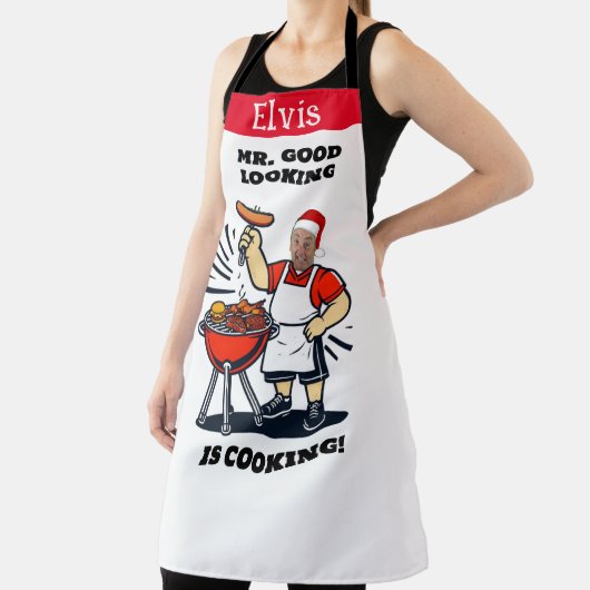 Mr Good Looking Photo Apron, Personalized Xmas エプロン (インサイチュ)