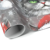 Mr. Grumpy Face (Gray) Christmas Cat ラッピングペーパー (ロールコーナー)