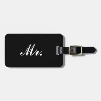 Mr.Half of Mr.とMrs.ラゲッジタグの半分を彼のために – ブラック