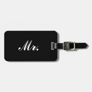 Mr.Half of Mr.とMrs.ラゲッジタグの半分を彼のために – ブラック ラゲッジタグ