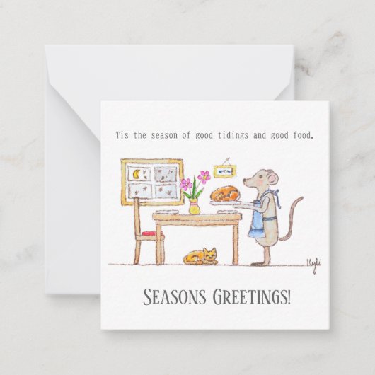 Mr Hiddle Cooks Turkey Season Greetings Card ノートカード (正面)