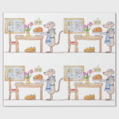 Mr Hiddle Cooks Turkey Season Greetings Card ラッピングペーパー (フラット)