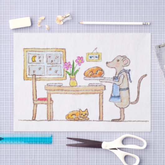 Mr Hiddle Cooks Turkey Season Greetings Card 薄葉紙 (クラフト)