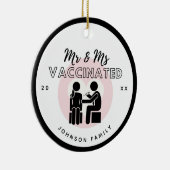 Mr.&M.ワクチン接種されたロマンチックな夫婦の姓 セラミックオーナメント (右)