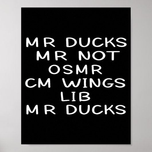 Mr M R Ducks T, Funny Duck Lover, Waterfowl Quote ポスター (正面)