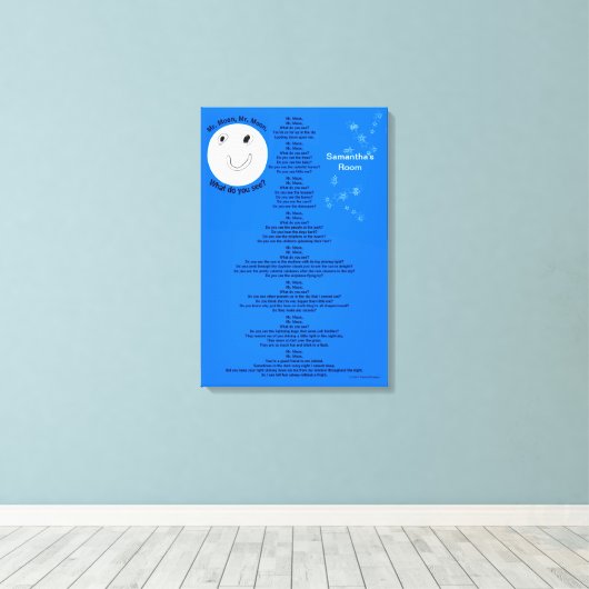 Mr Moon Personalization Name 18" x 27" キャンバスプリント (インサイチュ (ウッドフロア))