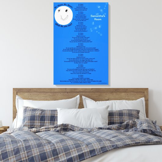Mr Moon Personalization Name 18" x 27" キャンバスプリント (インサイチュ (寝室))