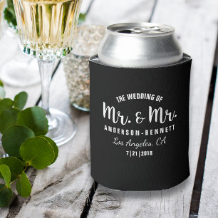 Mr.& Mrゲイカップル結婚式の引き出物カスタムカラー 缶クーラー