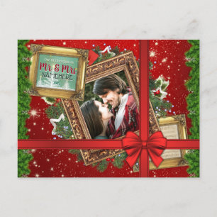 Mr&Mr初めてのクリスマスの金ゴールドフレーム写真 シーズンポストカード