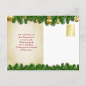 Mr&Mr初めてのクリスマスの金ゴールドフレーム写真 シーズンポストカード (裏面)