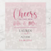 Mr.Mr.とMr.赤面ピンクウォーター色への応援 ワインラベル (シングルラベル)