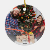 Mr.Mr.とMrs.2の初めてのクリスマス写真 セラミックオーナメント (正面)
