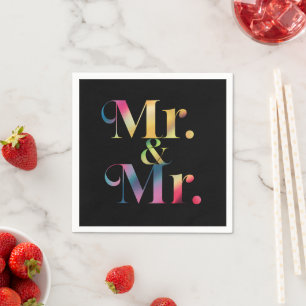 Mr.& Mr.ゲイバチュラーパーティゲイ結婚 スタンダードカクテルナプキン