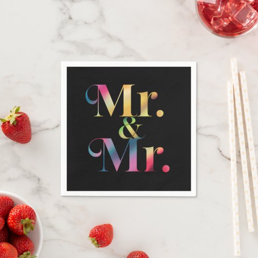 Mr.& Mr.ゲイバチュラーパーティゲイ結婚 スタンダードカクテルナプキン (インサイチュ)