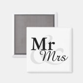 Mr&Mr.シンプルタイポグラフィエレガント結婚式の引き出物 マグネット (正面/裏面)
