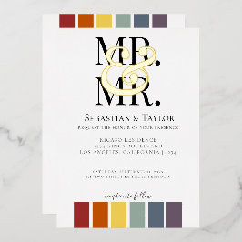 Mr+Mr レインボー ゲイ 結婚式 エレガント ウェディング 箔招待状