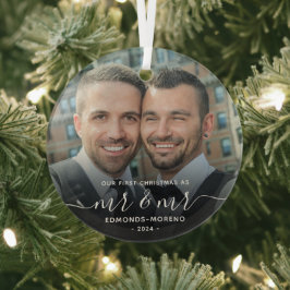 Mr. & Mr. 初めてのクリスマス記念品 ガラスオーナメント
