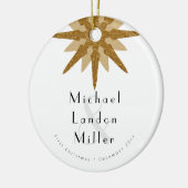 Mr + Mr.新婚の第1のクリスマス・アールデコ・スノーフレーク セラミックオーナメント (左)