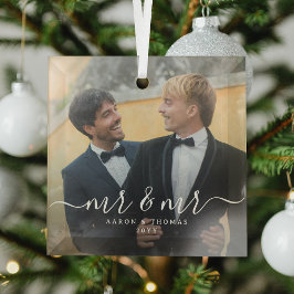Mr & Mr 新婚フォト クリスマス スクリプト  ガラスオーナメント