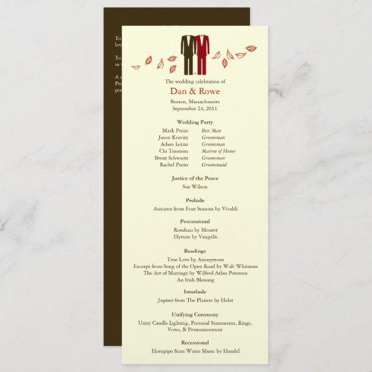 Mr. & Mr. Autumn Do the Math 4x9.25 Program プログラム (正面/裏面)