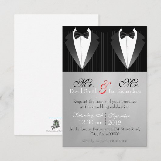 Mr. & Mr. Bow 招待状 (正面/裏面)
