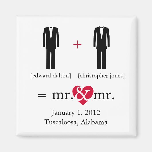 Mr. & Mr. Do the Math Save the Date Magnet マグネット (正面)