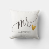 Mr.|Mr.& Mrs.| Cligraphy|Personalized Weding-2 クッション (正面)
