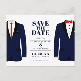 Mr.Mr. Navy Tuxモダン – 日結婚付を保存 ポストカード