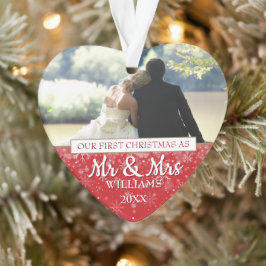 Mr & Mrsとしての初めてのクリスマス 2枚の写真 オーナメント