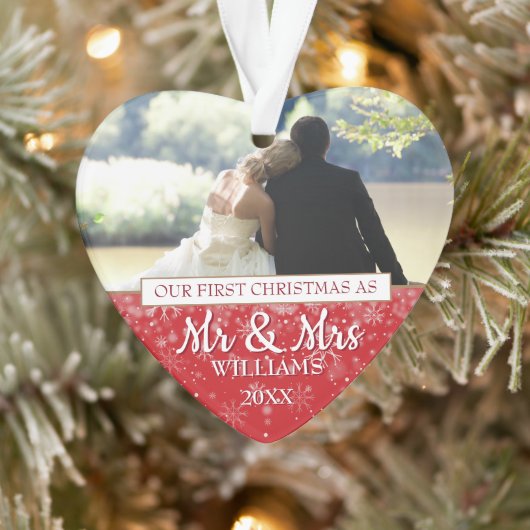 Mr & Mrsとしての初めてのクリスマス 2枚の写真 オーナメント (ツリー)
