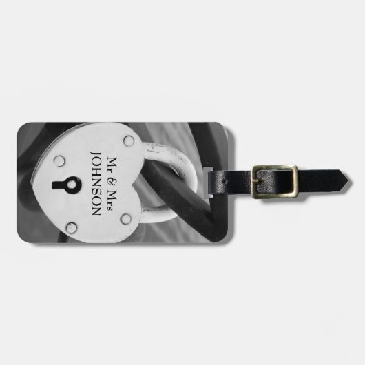 Mr. & Mrsは、新たにハートロックのラゲッジタグを結婚作成します ラゲッジタグ (正面横)