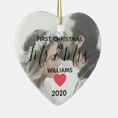 Mr&Mrsハッピーカップル写真として1年目 セラミックオーナメント (右)