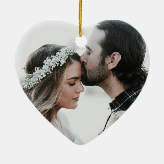 Mr&Mrsハッピーカップル写真として1年目 セラミックオーナメント (裏面)