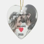 Mr&Mrsハッピーカップル写真として1年目 セラミックオーナメント (左)