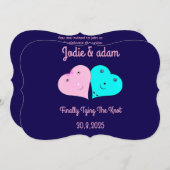 mr & mrsハート招待 招待状 (正面/裏面)