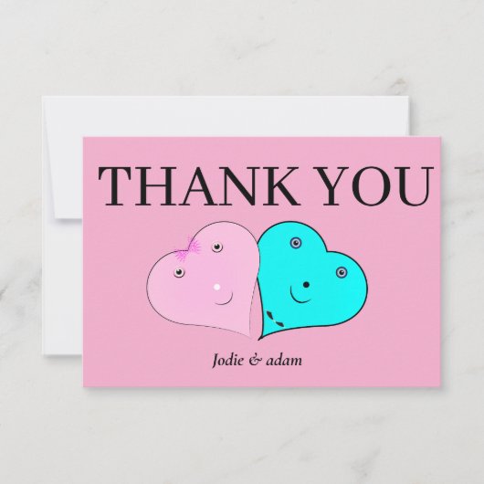 mr & mrsハート サンキューカード (正面)