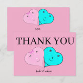 mr & mrsハート サンキューカード (正面/裏面)