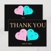 mr & mrsハート サンキューカード (正面/裏面)